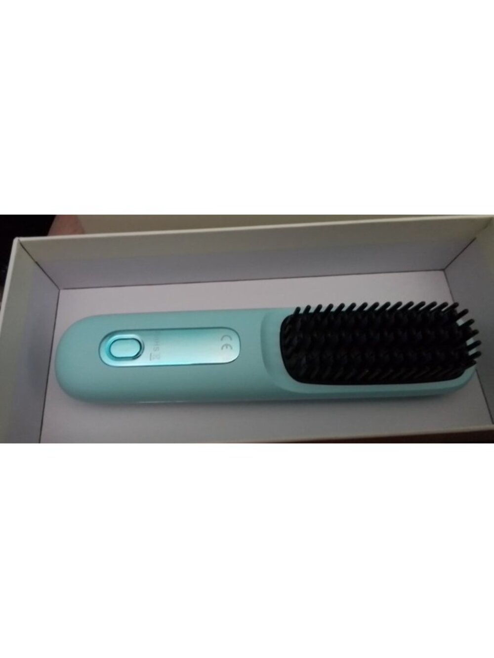 Blue Portable Straightener Brush, Hair Straightening Brush for Women-Rechargeabl